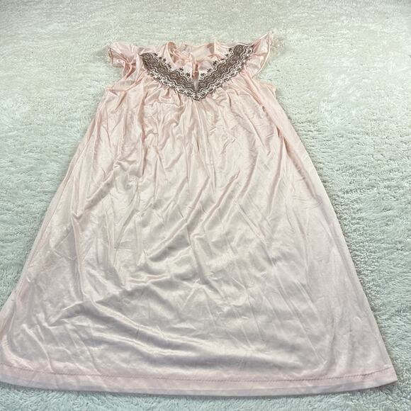 Vintage JC Penneys pale pink midi slip nightgown, size med - Picture 3 of 6